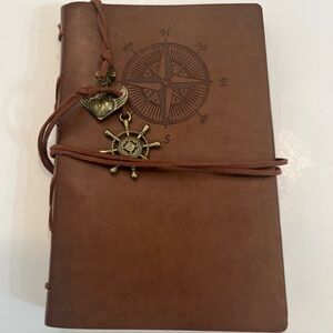 Maleden Nautical Leather Journal Refillable 6 Ring Compact Binder Craft Paper